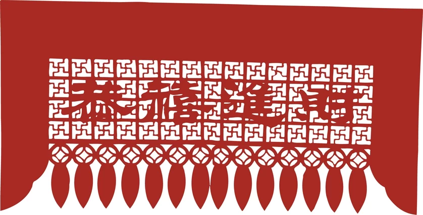 中国风中式传统喜庆民俗人物动物窗花剪纸插画边框AI矢量PNG素材【1954】